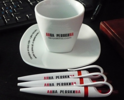 Печать на кофейных наборах и ручках в Киеве