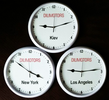 Часы показывающие время разных горолов