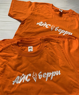 Оранжевые футболки с логотипом