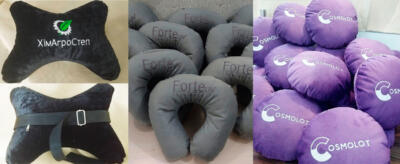 Подушки з вишитим логотипом