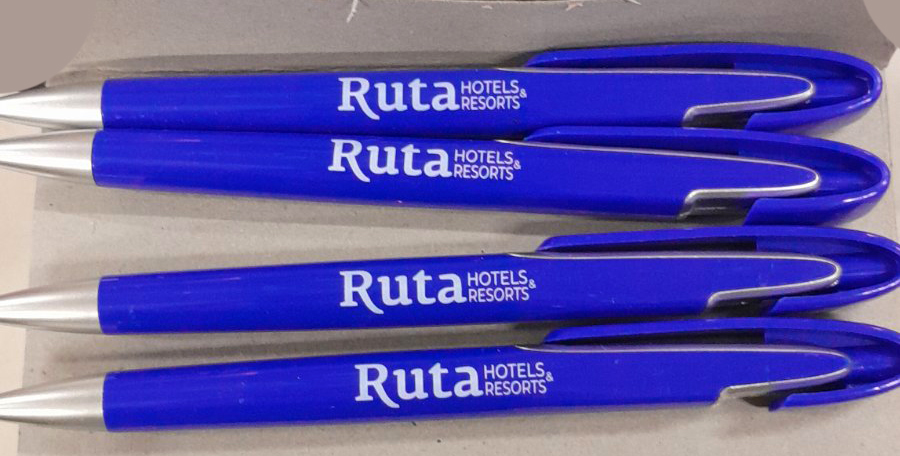 Синие ручки с логотипом