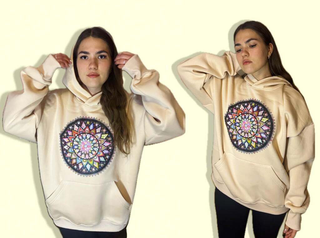 Бежева толстовка оверсайз