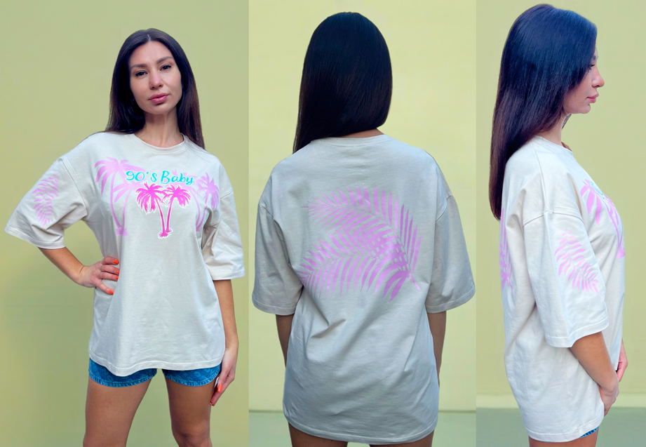 Футболка шампань оверсайз