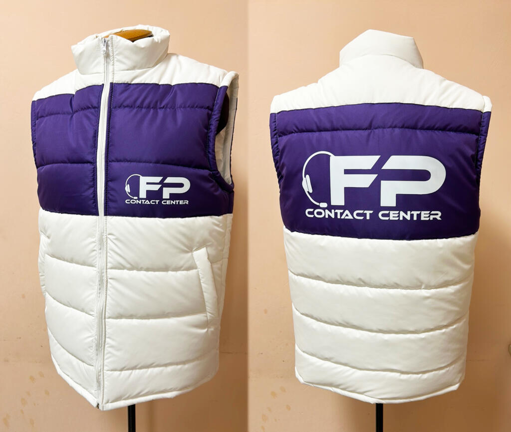 Бело фиолетовый жилет