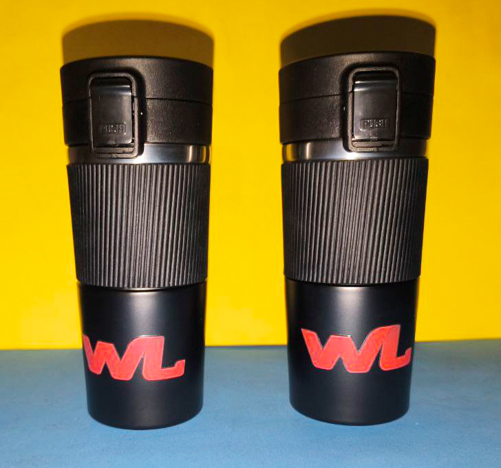 Чорные термокружки с принтом