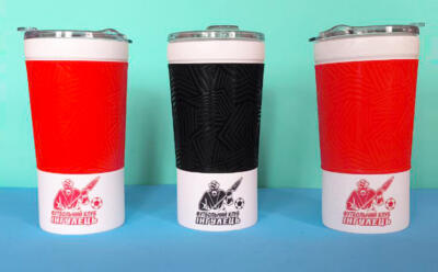 Термокружка с ризиновым держатилем